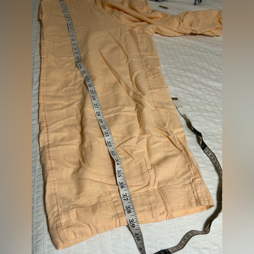 Free-est Demi Cotton-Linen Pants.Color Pale Peach. - Picture 5 of 12